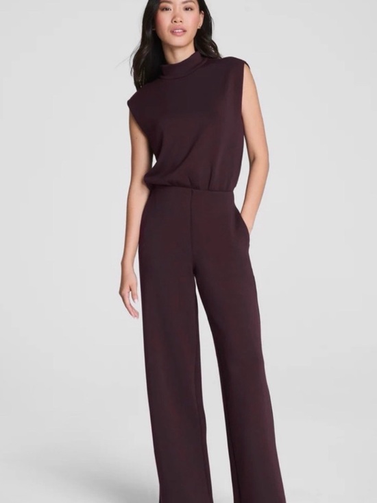 SPANX Pants - SPANX Dark Brown Sleeveless Wide-Leg Jumpsuit